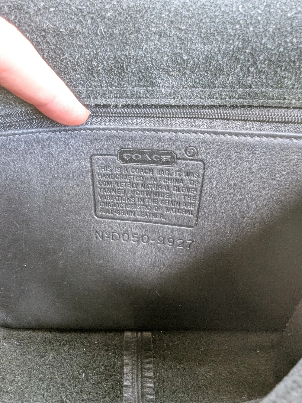 Coach Black Leather Messenger Bag with Top Handle
